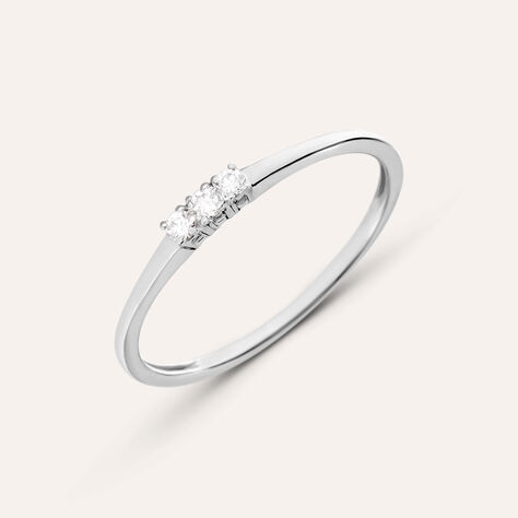 Anello Trilogy Grace Oro Bianco Diamante - Anelli con Pietre Donna | Stroili