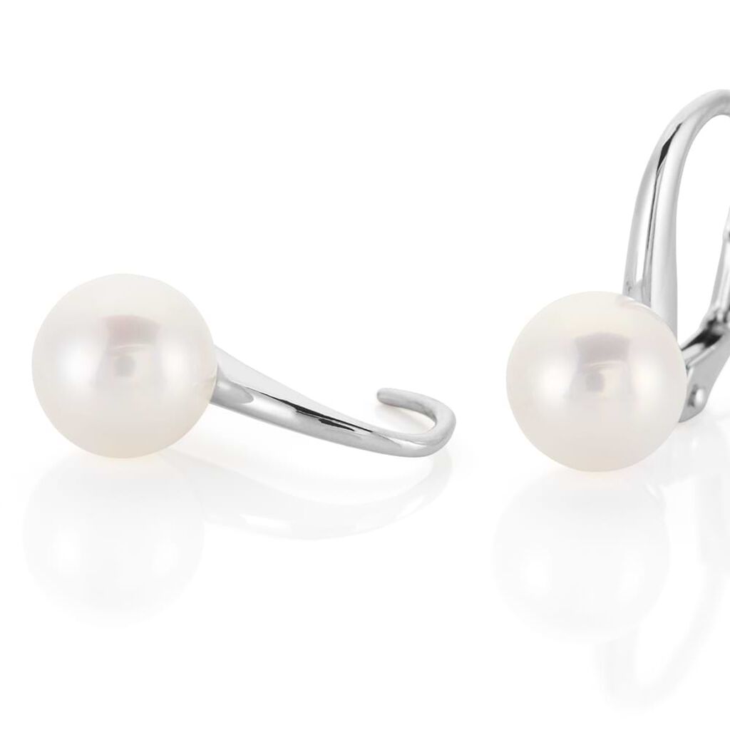 Orecchini Pendenti Gabrielle Oro Bianco Perla D'Acqua Dolce