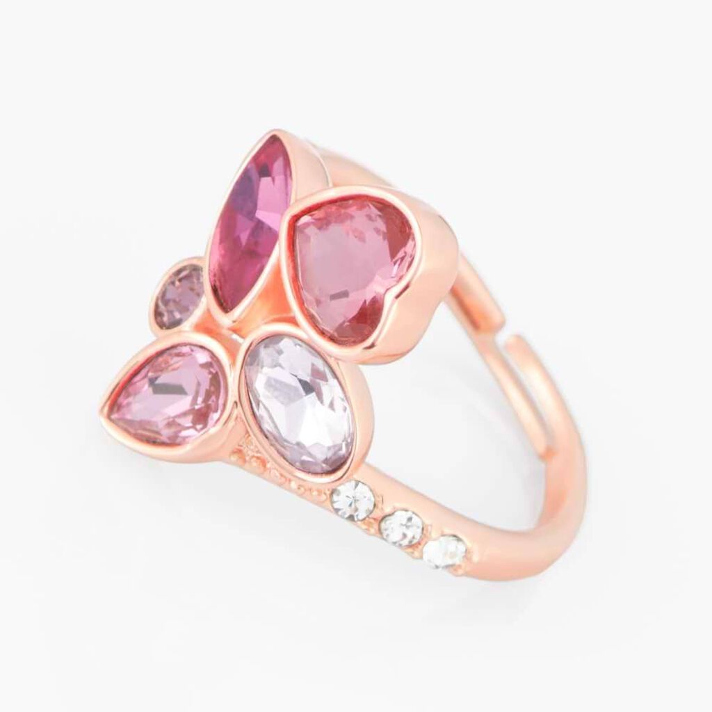 Anello Fantasia Violet Ottone Rosa Cristallo - Anelli con Pietre Donna | Stroili