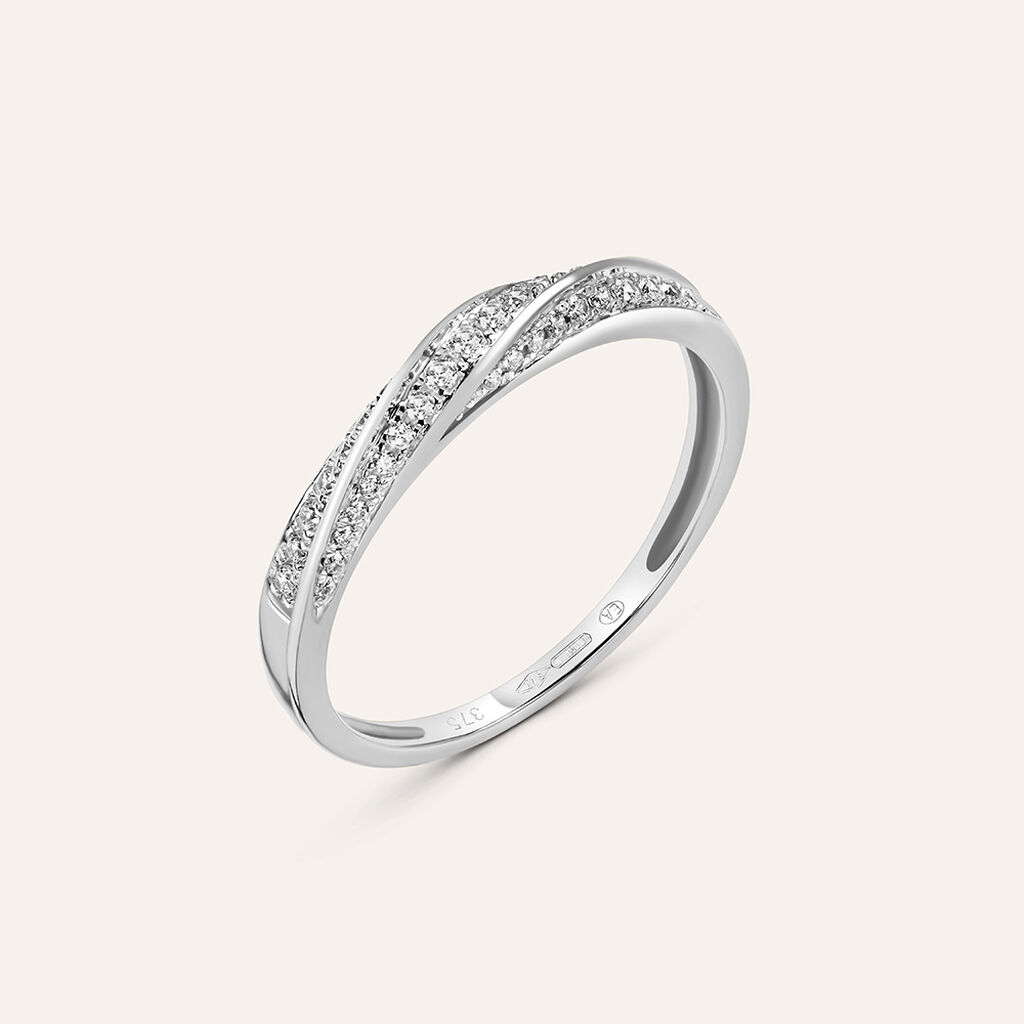 Anello Fascia Claire Oro Bianco Cubic Zirconia - Anelli con Pietre Donna | Stroili