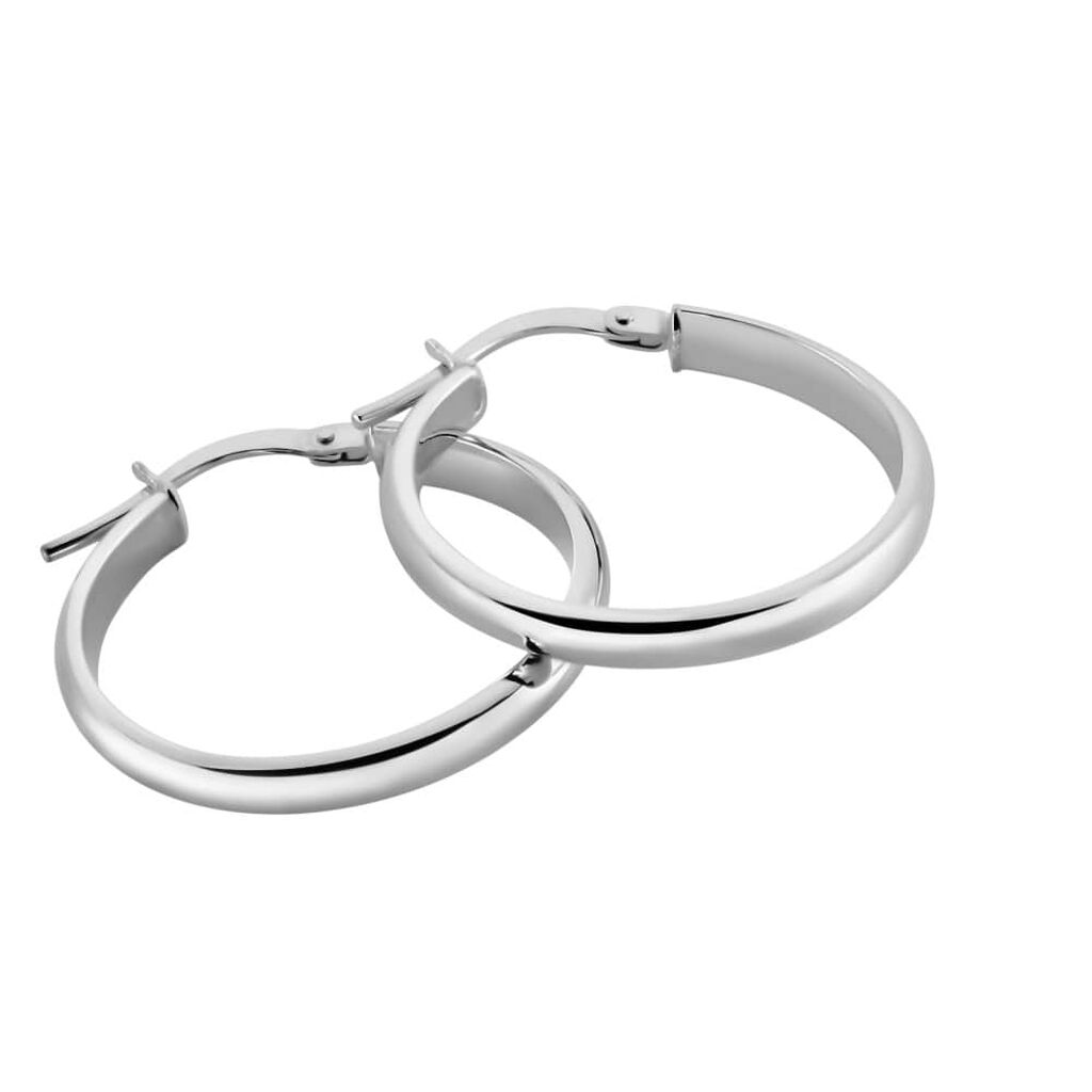 Orecchini A Cerchio Toujours Oro Bianco - Orecchini a Cerchio Donna | Stroili