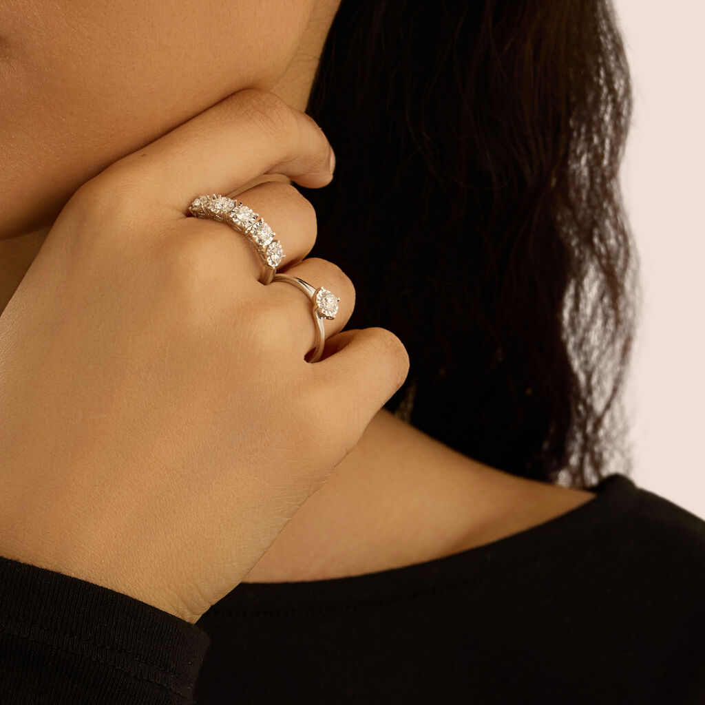 Anello Riviere Diamotion Oro Bianco Diamante