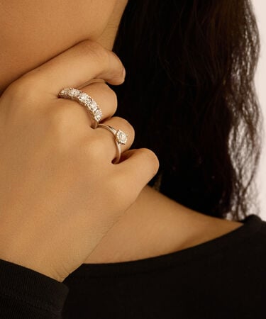 Anello Riviere Diamotion Oro Bianco Diamante
