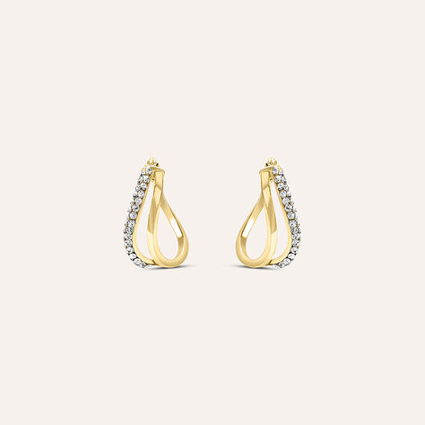 Orecchini A Cerchio Toujours Oro Giallo Cristallo - Orecchini a Cerchio Donna | Stroili