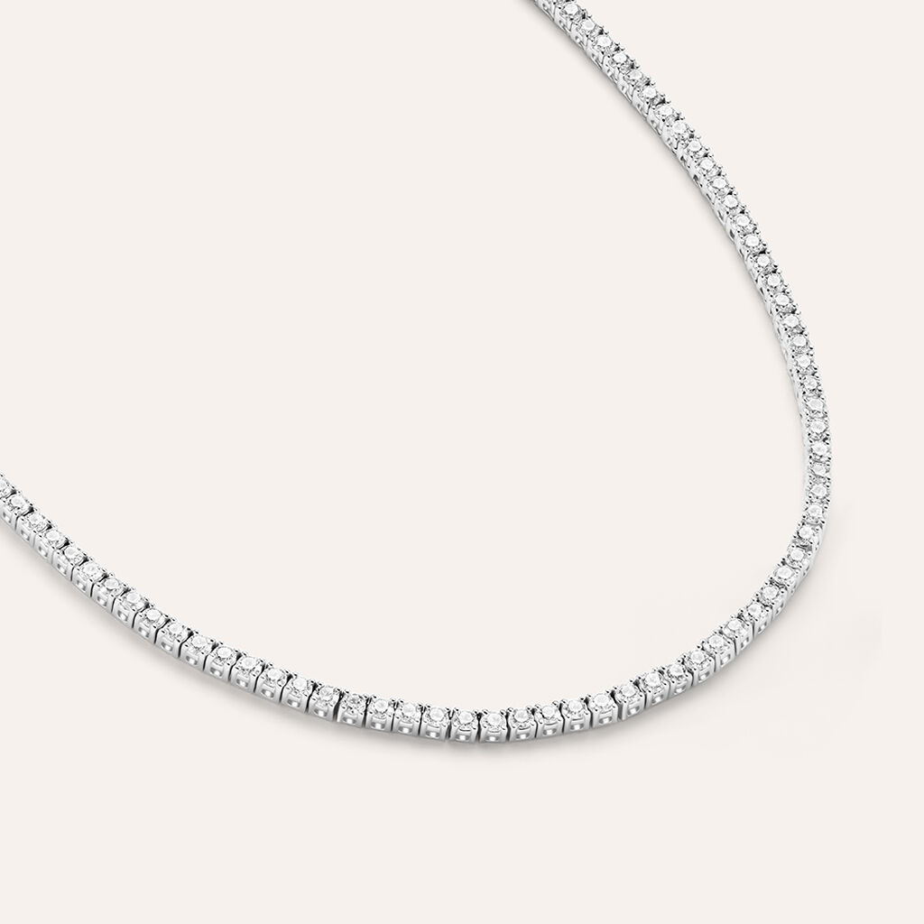 Collana Tennis Firmamenti Oro Bianco Diamante