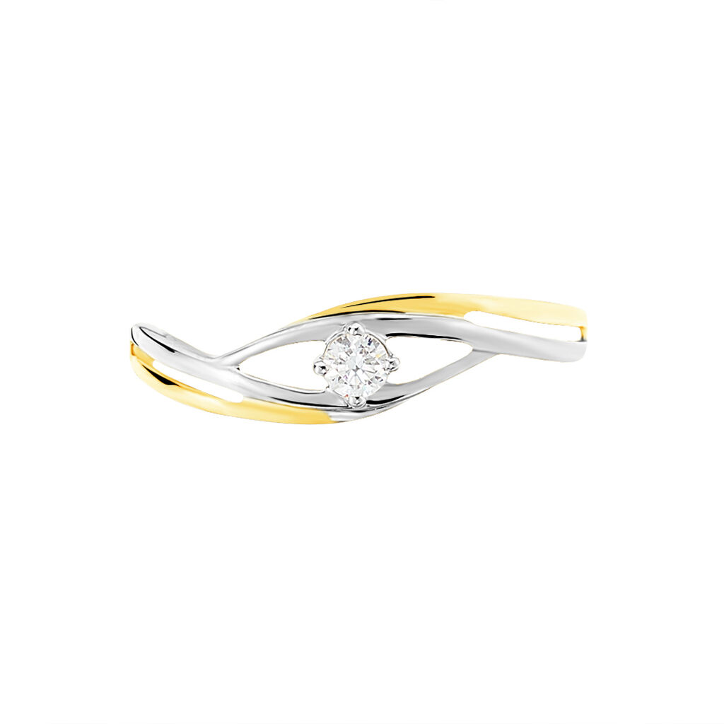 Anello Solitario Claire Oro Bicolore Cubic Zirconia - Anelli con Pietre Donna | Stroili