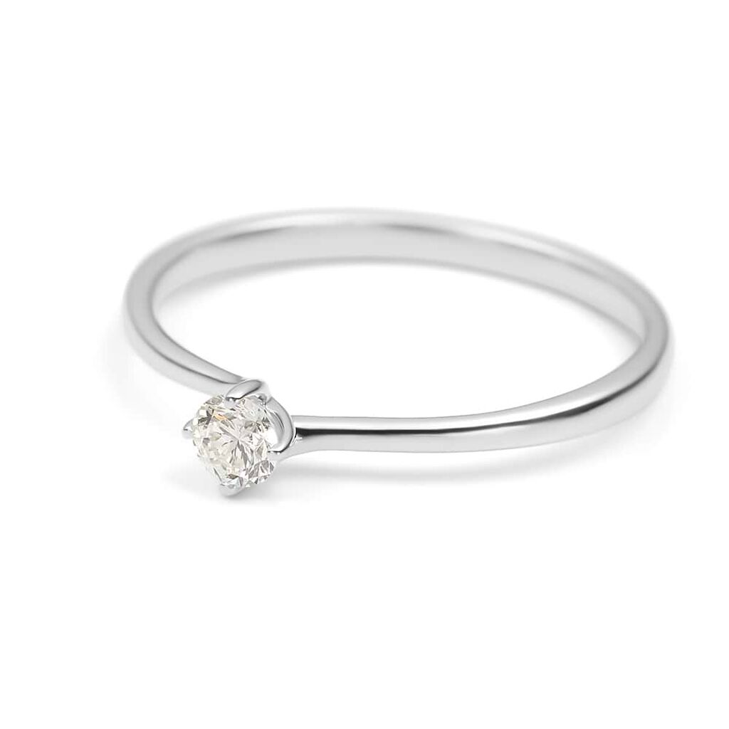 Anello Solitario Grace Oro Bianco Diamante - Anelli con Pietre Donna | Stroili