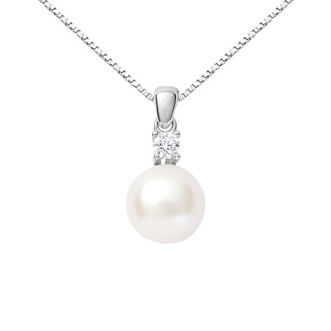 Collana Gabrielle Oro Bianco Perla D'Acqua Dolce Cubic Zirconia - Collane Donna | Stroili