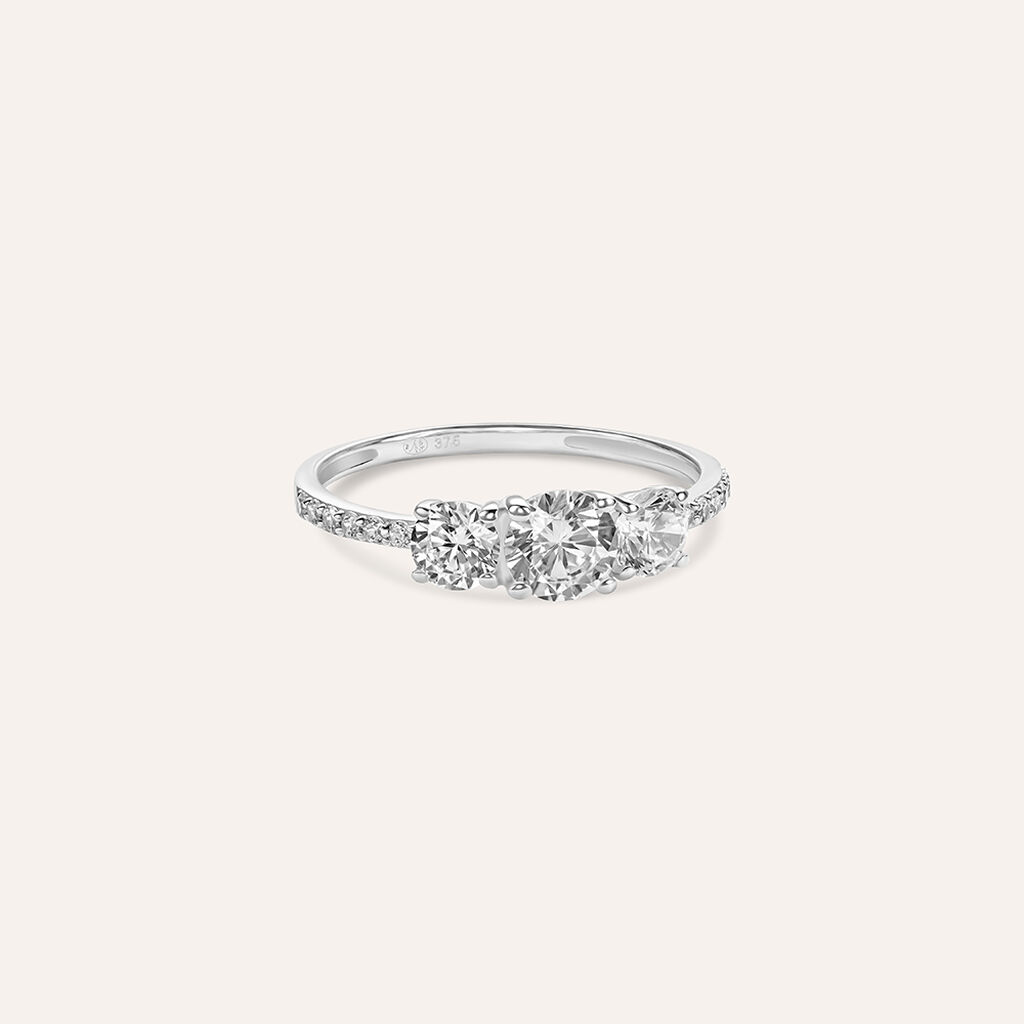 Anello Trilogy Claire Oro Bianco Cubic Zirconia - Anelli con Pietre Donna | Stroili