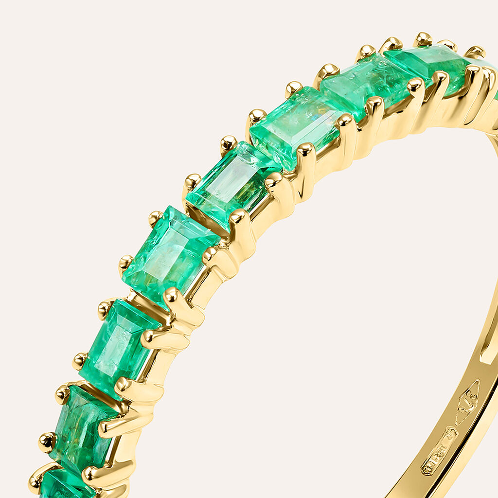 Anello Riviere Charlotte Oro Giallo Smeraldo