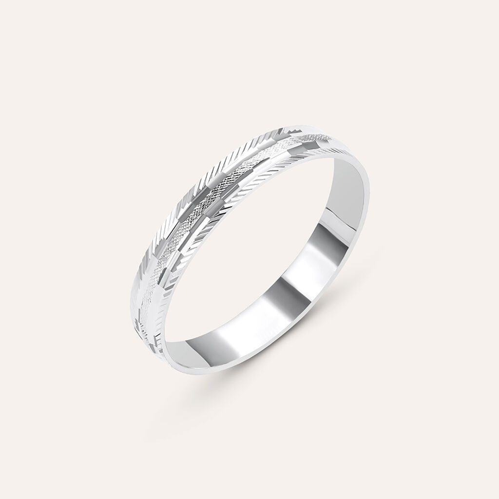 Fede Classica Diamantata 3 mm Oro Bianco