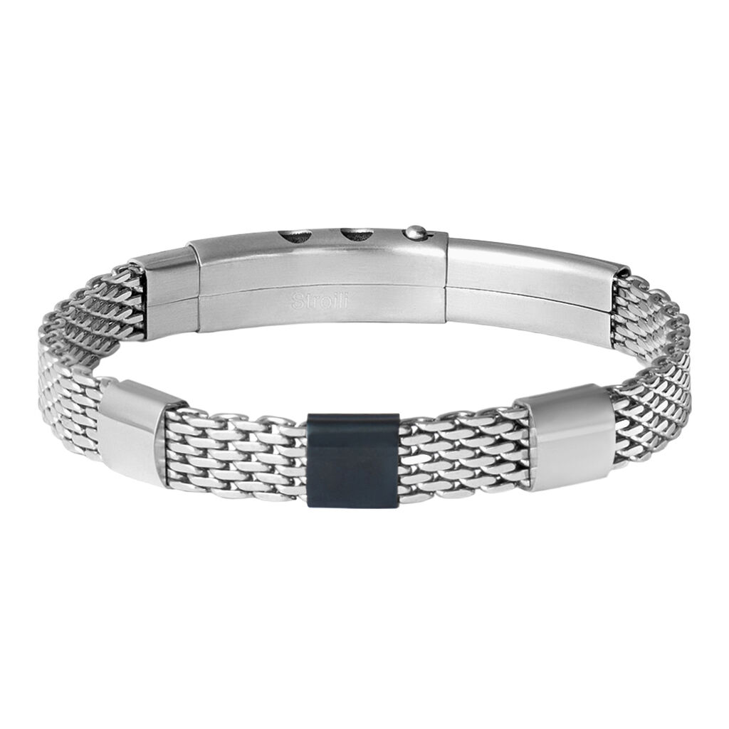 Bracciale Man Code Acciaio Bicolore Bianco / Nero - Bracciali Uomo | Stroili