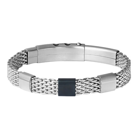 Bracciale Man Code Acciaio Bicolore Bianco / Nero - Bracciali Uomo | Stroili