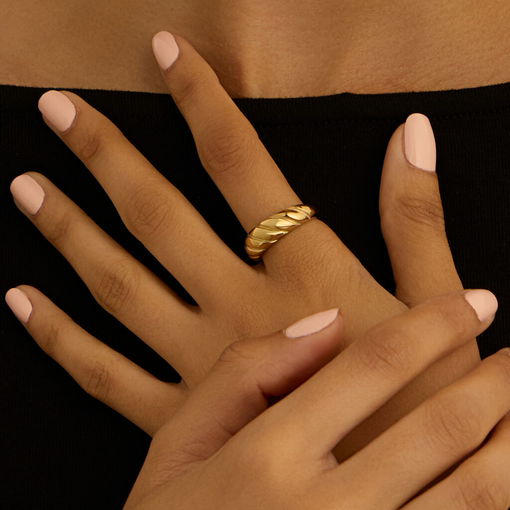 Anello Fascia Radiance Acciaio Dorato