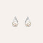 Orecchini Lobo Gold Pearls Oro Bianco Perla D'Acqua Dolce Diamante