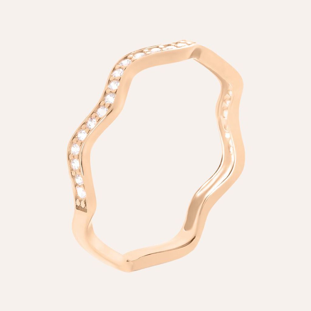 Anello Semi-eternity Silver Shine Argento Rosa Cubic Zirconia