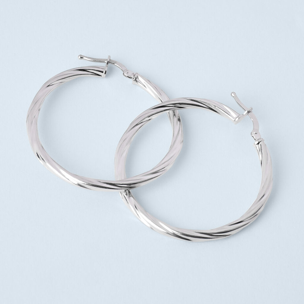 Orecchini A Cerchio Silver Collection Argento Rodiato