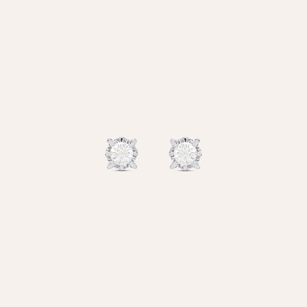 Orecchini Lobo Punto Luce Diamazing Oro Bianco Diamante