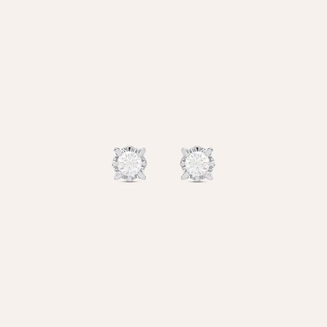 Orecchini Lobo Punto Luce Diamazing Oro Bianco Diamante - Orecchini a Lobo Donna | Stroili