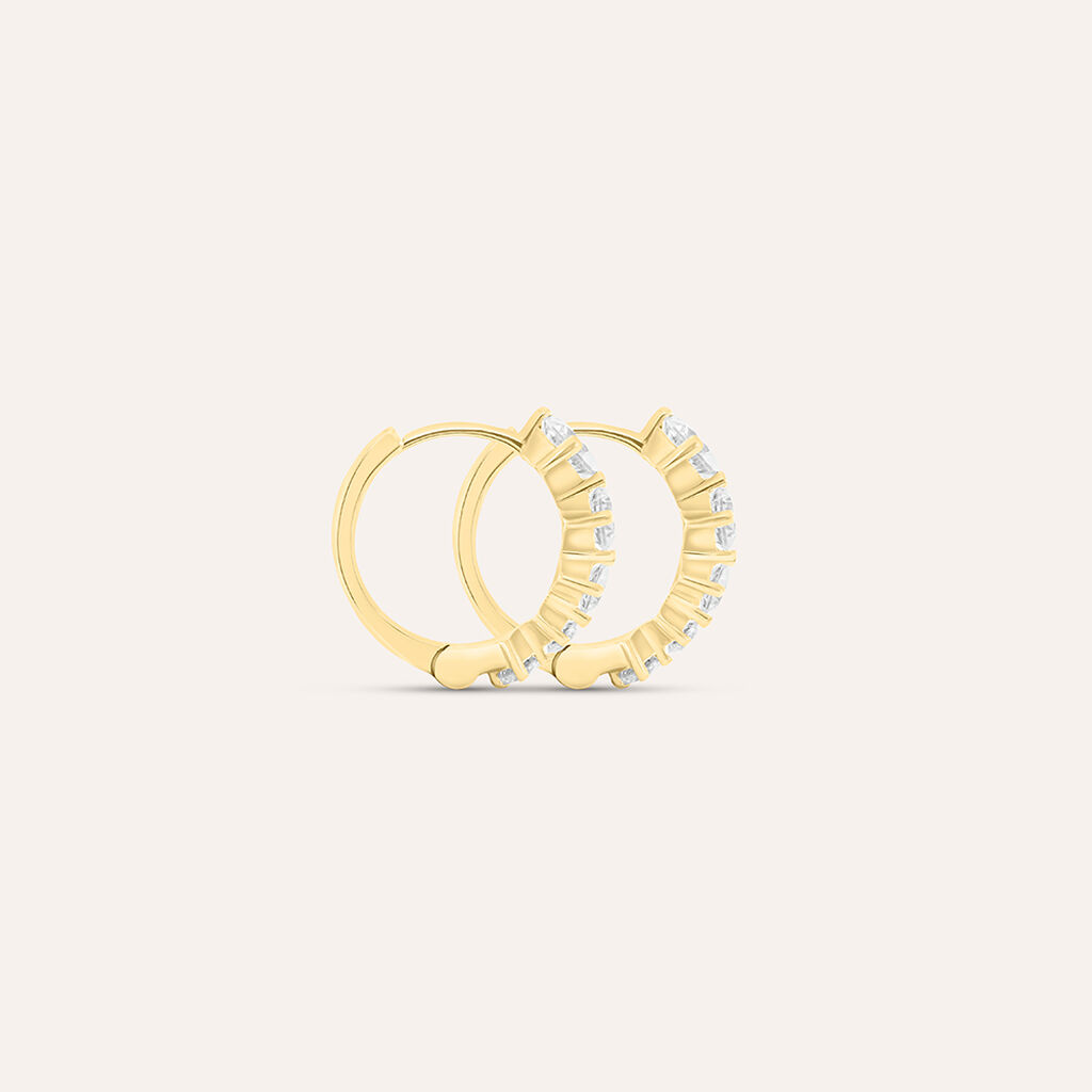 Orecchini A Cerchio Claire Oro Giallo Cubic Zirconia - Orecchini a Cerchio Donna | Stroili