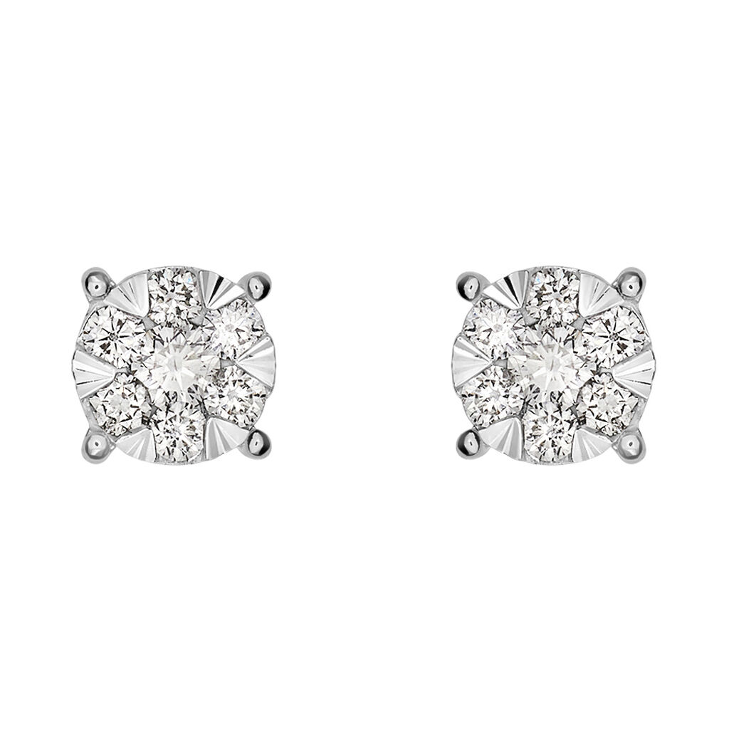 Orecchini Lobo Punto Luce Petali Oro Bianco Diamante - Orecchini a Lobo Donna | Stroili