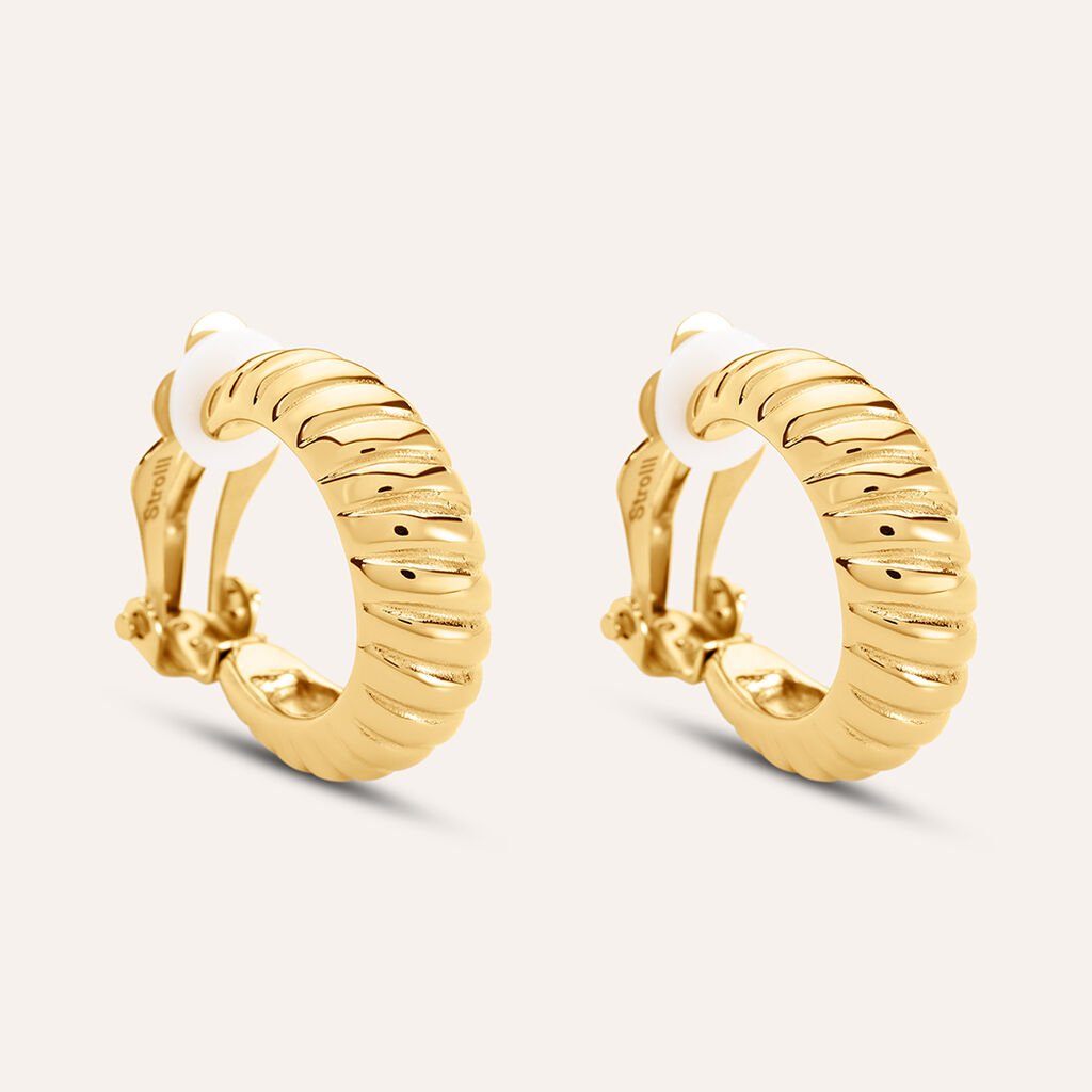 Orecchini A Cerchio Radiance Acciaio Dorato