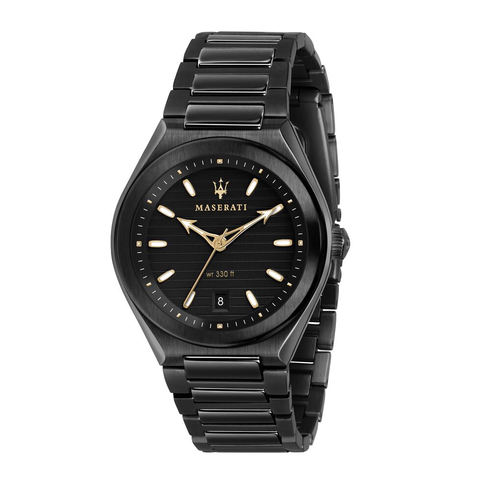 Orologio Maserati Triconic con cinturino e cassa in acciaio nero