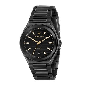 Orologio Maserati Triconic con cinturino e cassa in acciaio nero