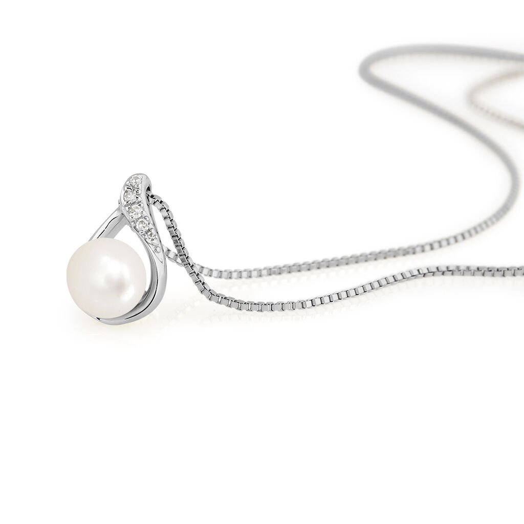 Collana Gold Pearls Oro Bianco Perla D'Acqua Dolce Diamante - Gioielli Donna | Stroili