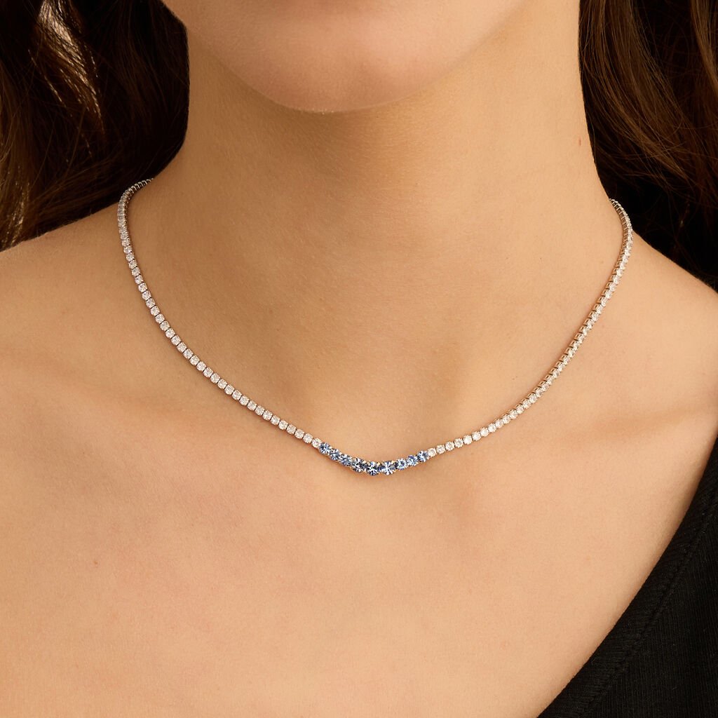 Collana Tennis Romantic Shine Metallo Cristallo