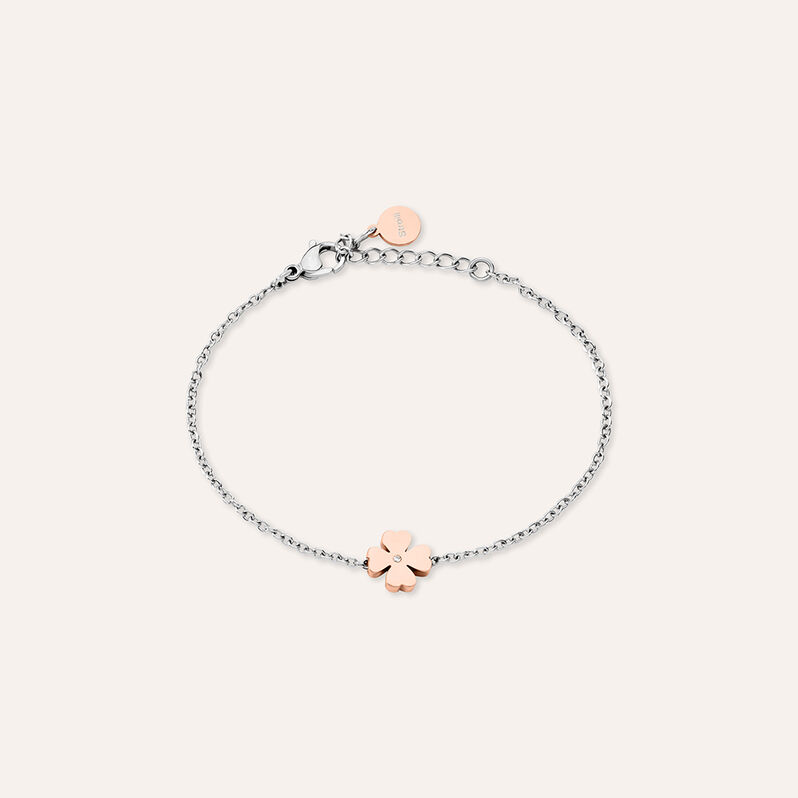 Bracciale Sunrise Acciaio Bicolore Bianco / Rosa Cristallo - Bracciali Donna | Stroili