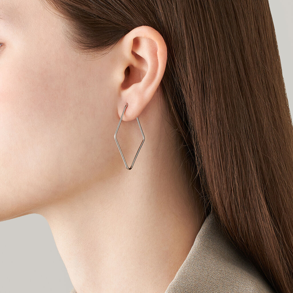 Orecchini A Cerchio Silver Collection Argento Rodiato - Orecchini a Cerchio Donna | Stroili