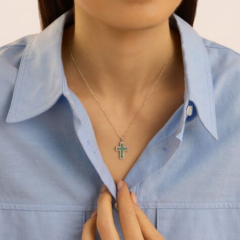 Collana Elizabeth Crown Oro Bianco Smeraldo Diamante - Collane Donna | Stroili