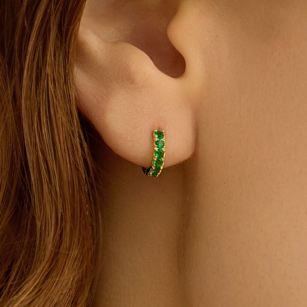 Orecchini A Cerchio Toujours Oro Giallo Cubic Zirconia