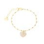Bracciale Ottone Dorato Cuore e Cristalli