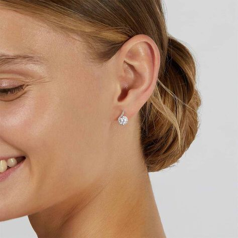 Orecchini Lobo Punto Luce Claire Oro Bianco Cubic Zirconia - Orecchini a Lobo Donna | Stroili