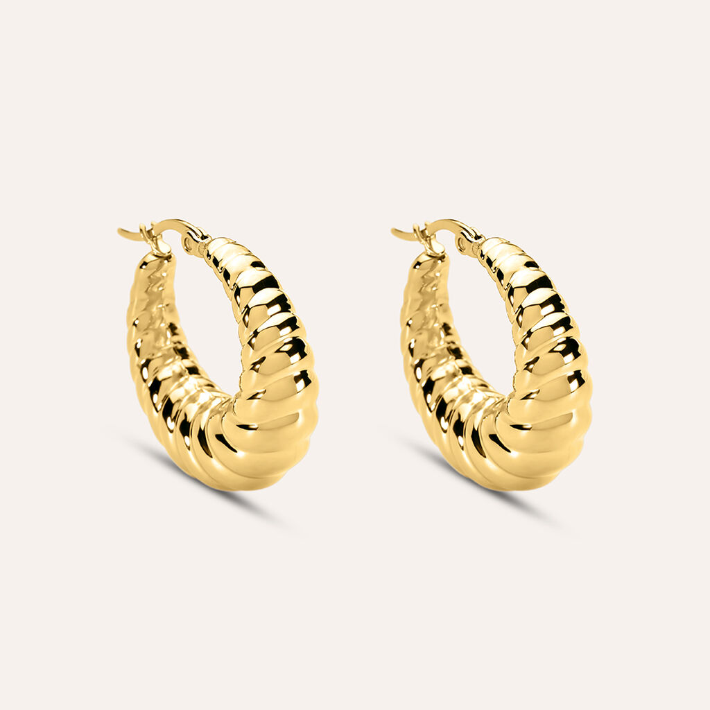 Orecchini A Cerchio Radiance Acciaio Dorato