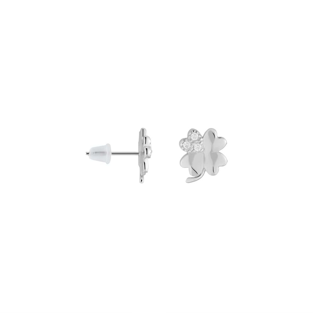 Orecchini Lobo Claire Oro Bianco Cubic Zirconia - Orecchini a Lobo Donna | Stroili
