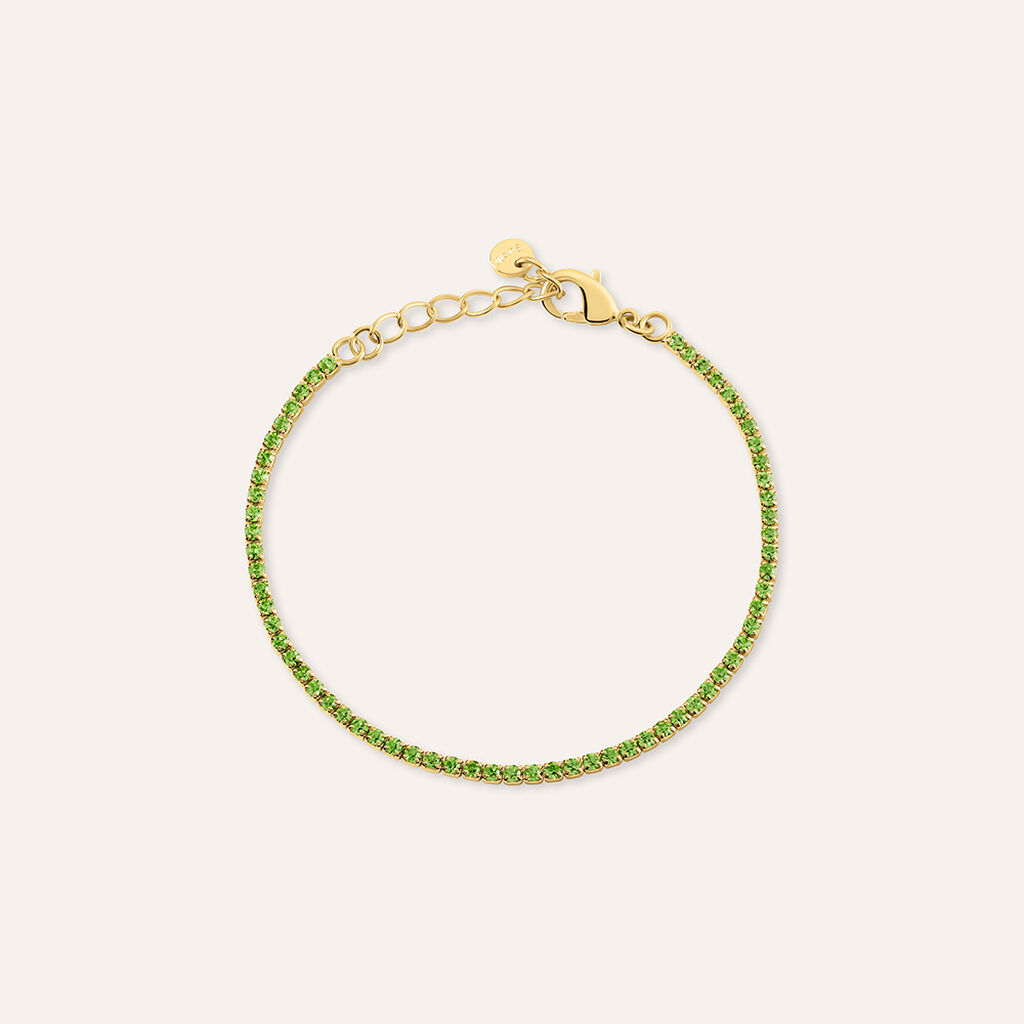 Bracciale Tennis Romantic Shine Metallo Dorato Cristallo