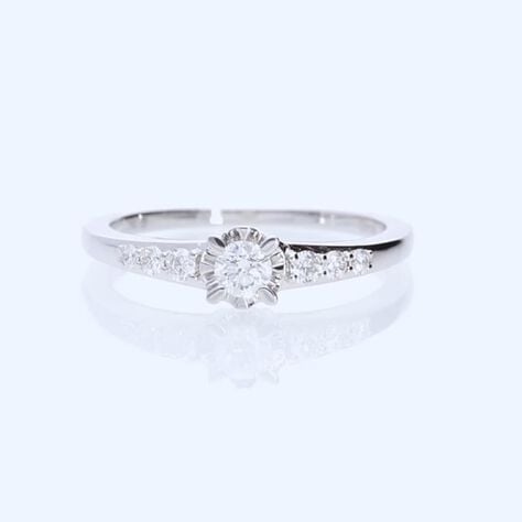 Anello solitario in oro bianco con diamante 0.31ct - Anelli 18 Carati Donna | Stroili