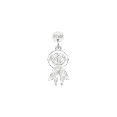 Charm in argento rodiato e glitter
