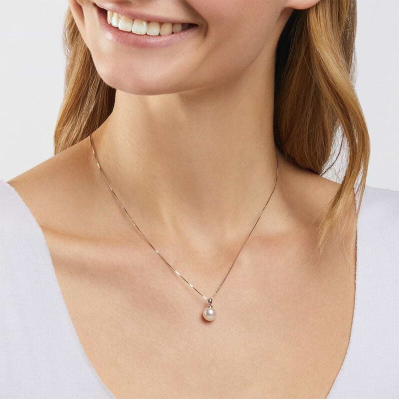 Collana Gabrielle Oro Bianco Perla Akoya - Collane Donna | Stroili