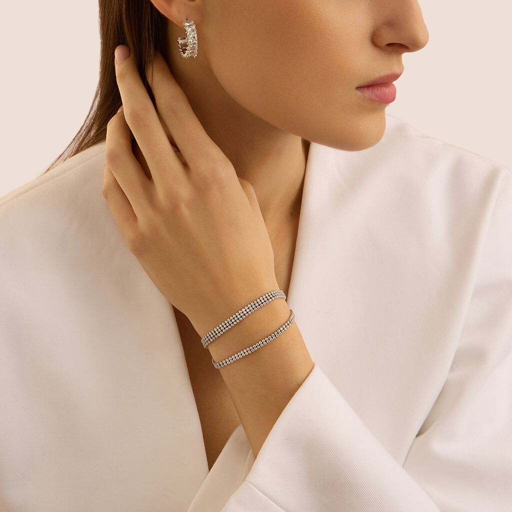 Bracciale Tennis Aura Acciaio Cubic Zirconia