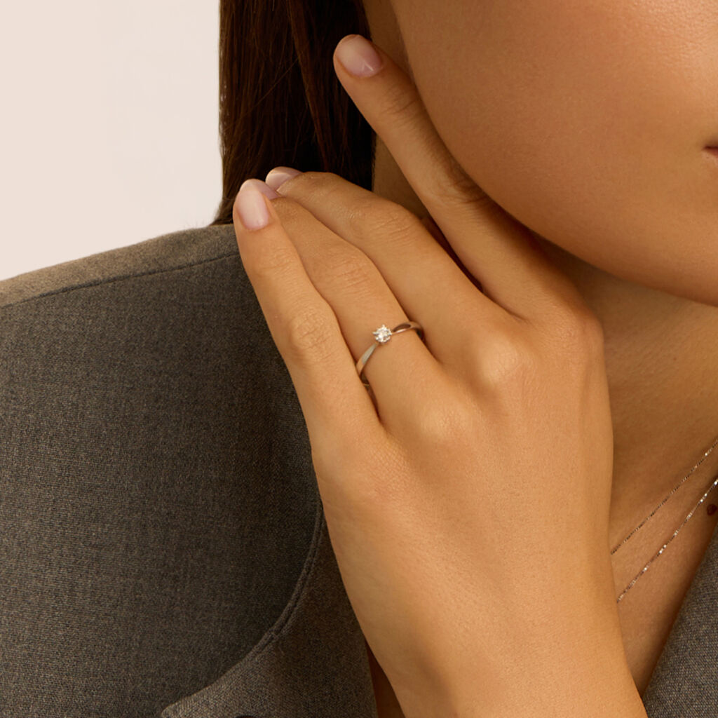 Anello Solitario Diamazing Oro Bianco Diamante