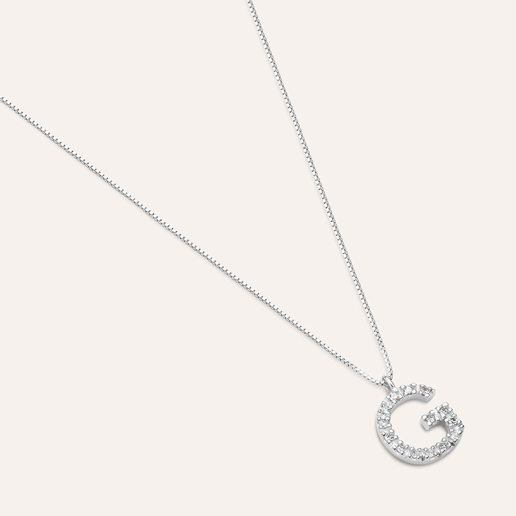 Collana Diamond Letters Oro Bianco Diamante