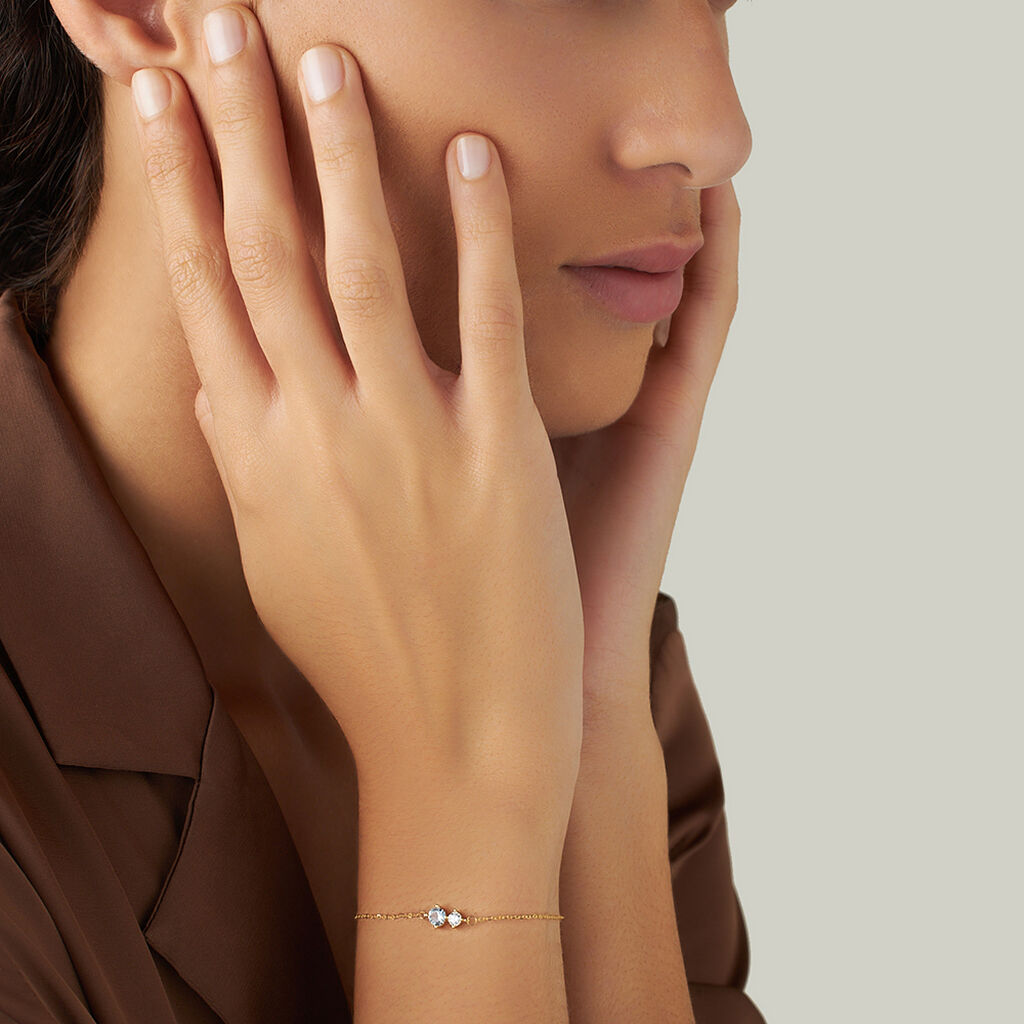 Bracciale Doppio Punto Luce Claire Oro Giallo Cubic Zirconia - Bracciali Amicizia Donna | Stroili