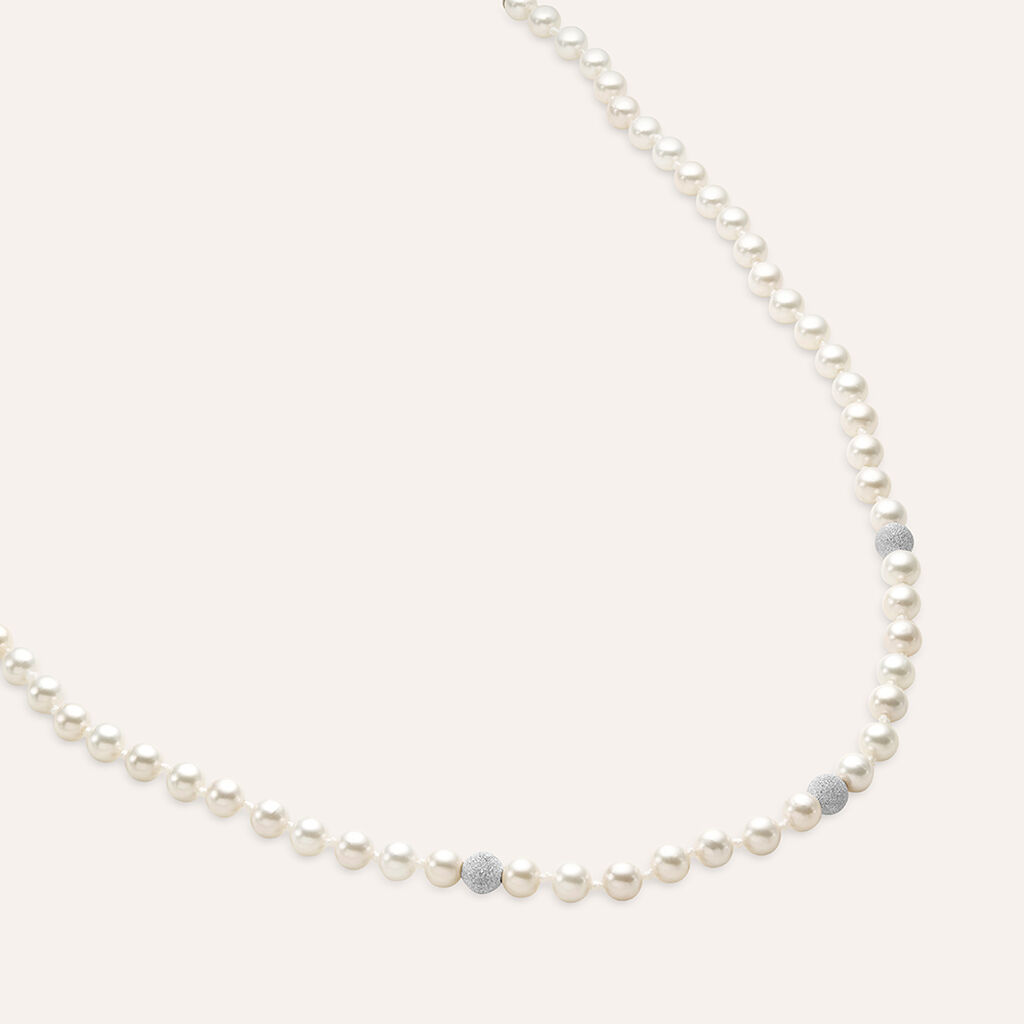 Collana Silver Pearls Argento Rodiato Perla sintentica