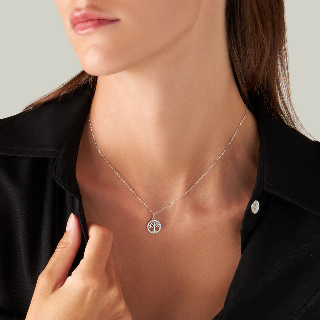 Pendente Poème Oro Bianco Cubic Zirconia - Ciondoli Donna | Stroili