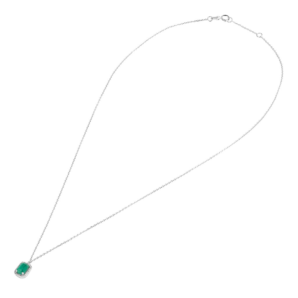 Collana Charlotte Oro Bianco Smeraldo Diamante - Collane Donna | Stroili