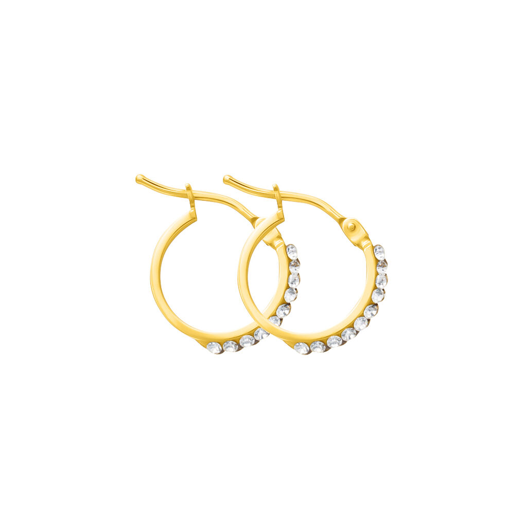 Orecchini A Cerchio Toujours Oro Giallo Cristallo - Orecchini a Cerchio Donna | Stroili